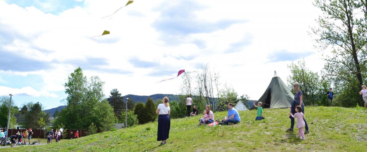 Åpent grønt parkområde