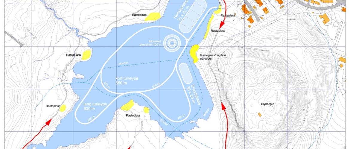 Skisse over Theisendammen