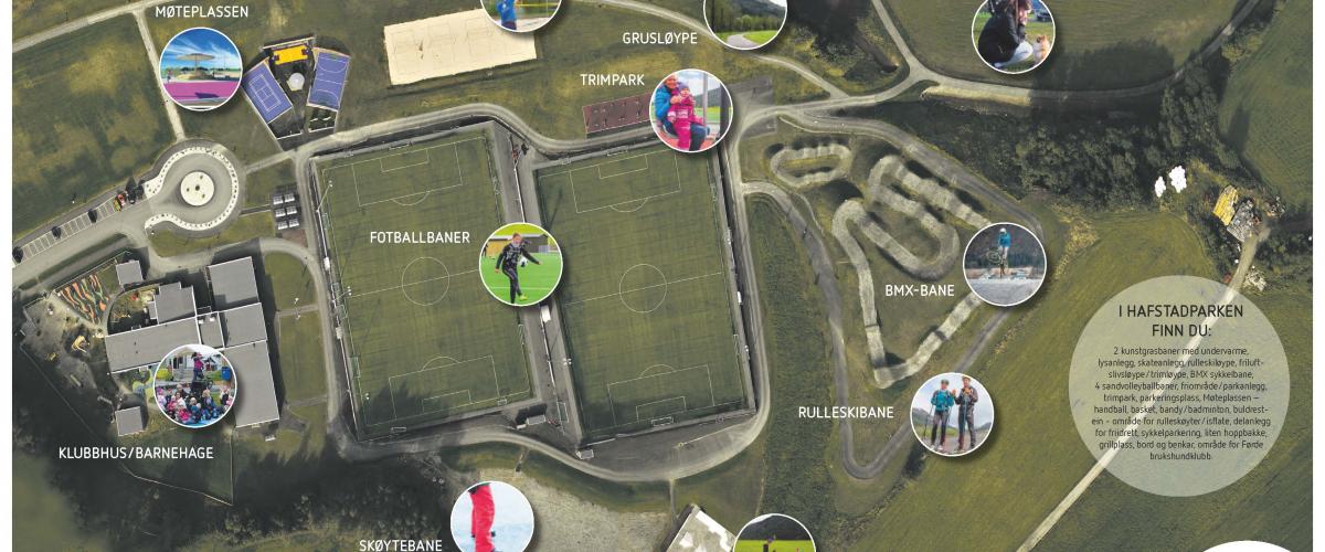 Oversiktsbilde Hafstadparken i Førde