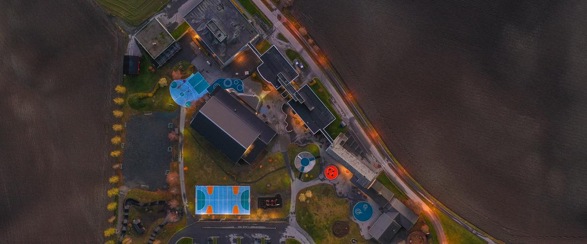 Dronebilde Skogn aktivitetspark