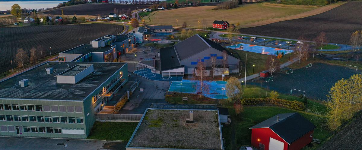 Dronebilde Skogn aktivitetspark