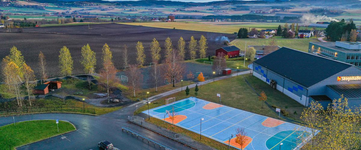 Dronebilde Skogn aktivitetspark