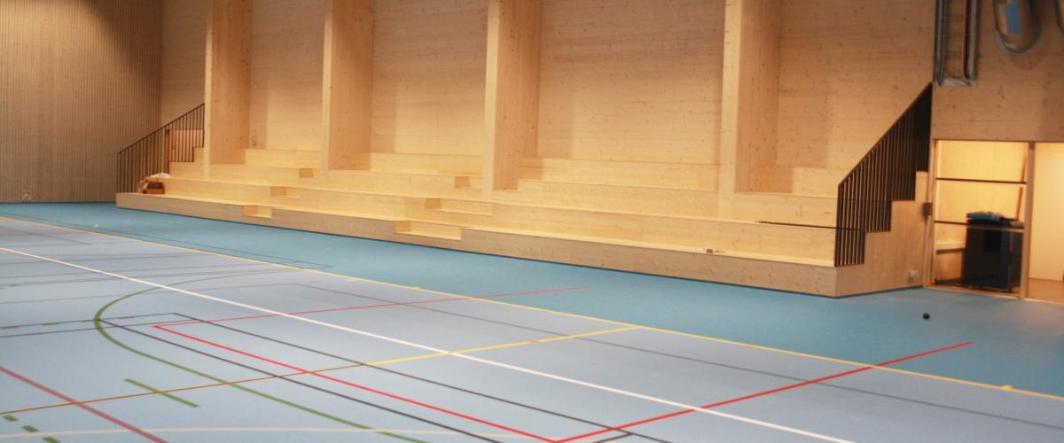 Glommasvingen idrettshall, tribune