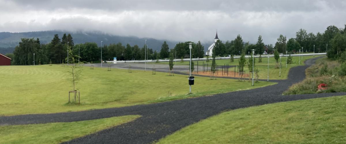 Stor gressplenareal gjør at området fremkommer åpent og "luftig".