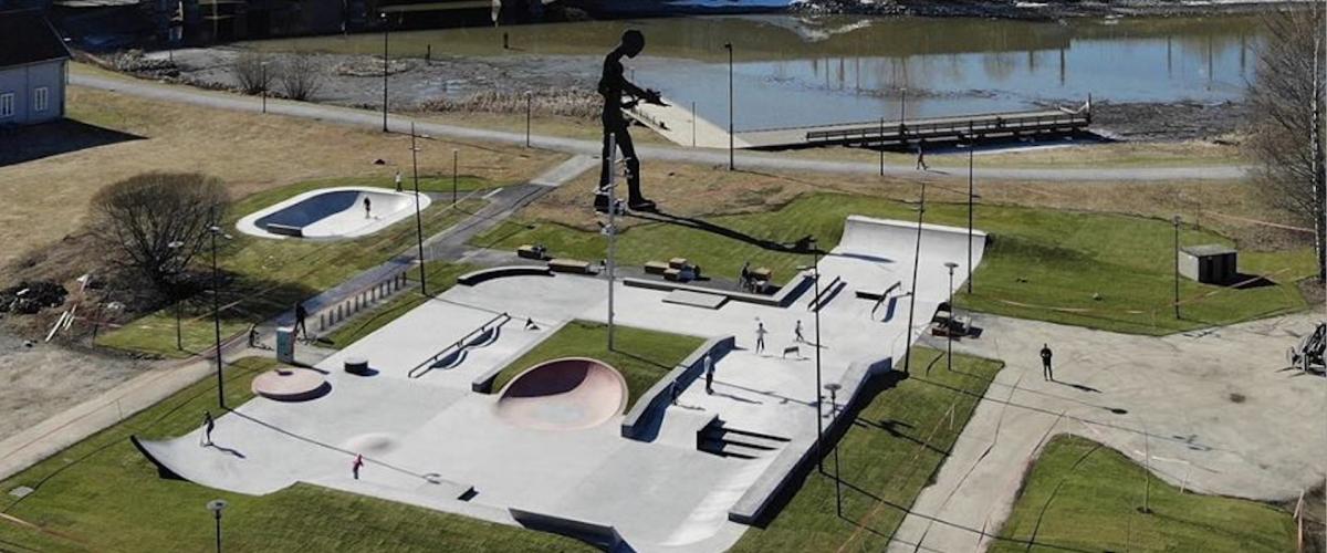 Oversiktbilde av Lillestrøm skatepark