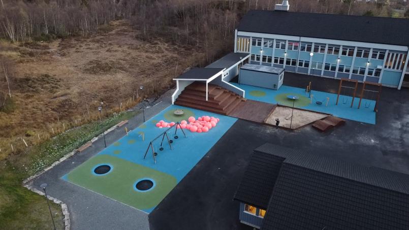 oversikt over baksiden av skolen (fase 1)