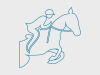 Illustrasjon av rytter på hest